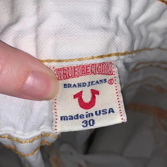 True Religion White Low Rise  Flare Distressed Jeans Y2K 30 - Picture 6 of 15